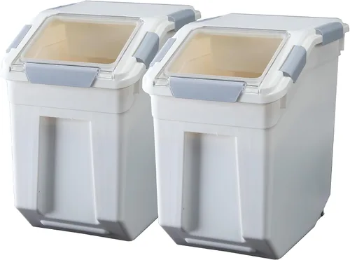 HANAMYA Contenedor de almacenamiento de arroz de 25 litros / 40 libras con taza medidora, sin BPA, para arroz | Grano | Alimento para mascotas |