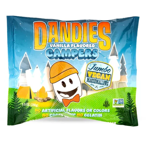 Miniatura 7 de Dandies Malvaviscos veganos originales, sin sabores artificiales, colorantes alimenticios, jarabe de maíz o gelatina, perfectos para asar, s'mores
