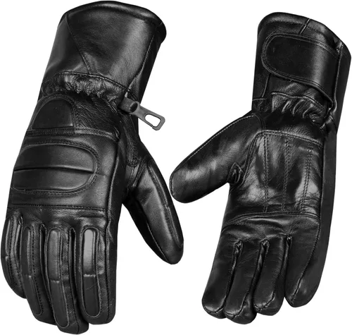 Miniatura 2 de Guantes de motocicleta de guante de invierno para hombre, 100% cuero natural de oveja, forro térmico Thinsulate con calefacción, guante
