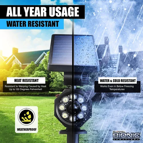 Miniatura 8 de Bell+Howell Bionic Spotlight - Luces solares LED originales para exteriores con sensor de movimiento, luces solares súper brillantes