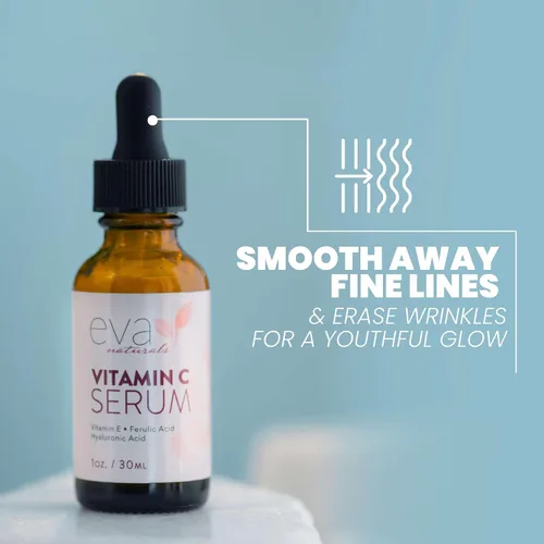 Miniatura 8 de Eva Naturals Paquete de suero Firm & Glow - Sueros de vitamina C, péptidos y niacinamida - Juego de suero facial antienvejecimiento para arrugas