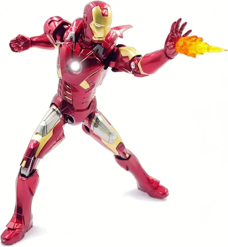 Miniatura 4 de LonullyMege Figura de acción UpIronman de 7 pulgadas, pintura de metal completa con muchos accesorios, juguete coleccionable (LED MK7)