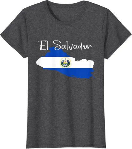 Miniatura 6 de Camiseta con la bandera de El Salvador, mapa de El Salvador, camiseta de Salvador para mujer