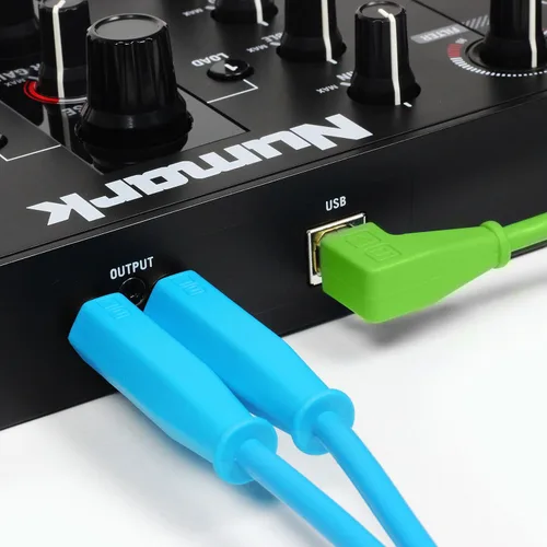 Miniatura 2 de DJ TechTools Chroma Cables USB-A a USB-B en ángulo recto 4.9 ft / 5 pies Audio optimizado Blindado de interferencias Brida para cables Verde
