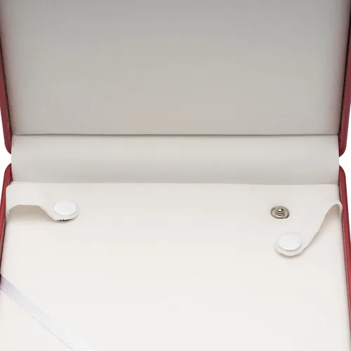 Miniatura 3 de Cadena larga de perlas PU collar caja de regalo vitrina soporte de almacenamiento (rojo)