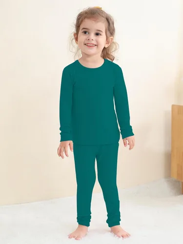 Miniatura 53 de GUISBY Conjunto de pijama de rayón de bambú para niños y niñas, ajuste cómodo, para uso diario, conjunto de pijama de 2 piezas