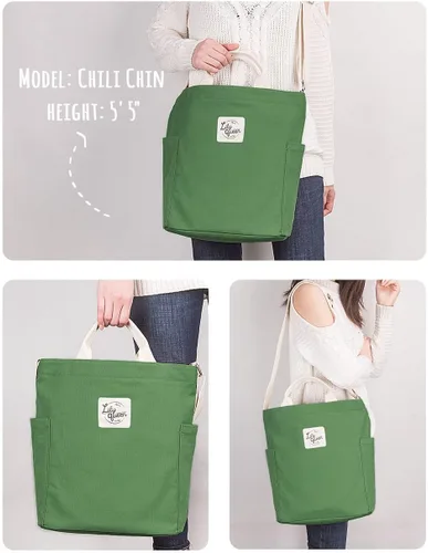 Miniatura 2 de Lily queen Women Canvas Tote Handbags Casual Shoulder Work Bag Crossbody