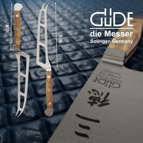 Miniatura 3 de Güde Alpha Olive Series Cuchillo de queso forjado a mano/dentado, 6 pulgadas, acero endurecido en hielo, fabricado en Solingen, Alemania desde 1910