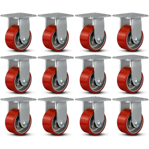 Miniatura 32 de Ruedas industriales de 4 x 2 pulgadas, ruedas resistentes, ruedas de poliuretano, capacidad de hasta 3200 libras. Uso para camión de plataforma