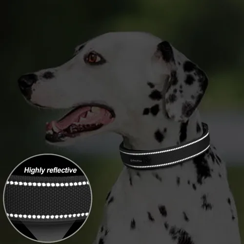 Miniatura 4 de Collares para perros PetiFine para perros medianos, acolchados de neopreno y ajustables, collares para mascotas reflectantes anchos y resistentes