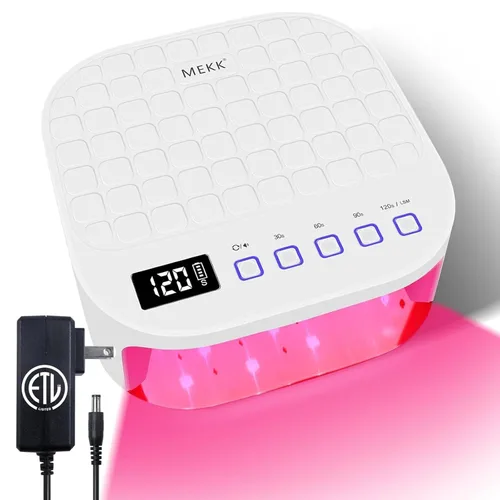 Miniatura 9 de MEKK Lámpara de uñas LED UV inalámbrica, luz UV de 54 W para uñas de gel con luz roja amigable con las manos, lámpara de curación de flash