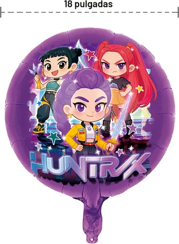 Miniatura 6 de 7 piezas de globos de aluminio de chicas Kpop, personajes Rumi, Mira, Zoey, cantantes pop de foil de aluminio para suministros de decoración