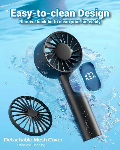 Miniatura 4 de FrSara Portable Handheld Mini Fan, Small Rechargeable Personal Fan, Summer Travel Essentials with 6-Speeds, 3000mAh, Great for Outdoor, Makeup
