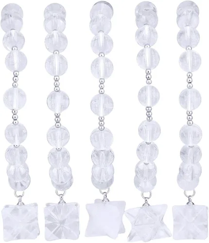 Miniatura 3 de SUNYIK Merkaba Stone Bracelet for Women Men, Healing Crystal Round Bead Stretch Wristband 7" Strand