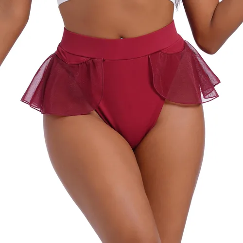 Pantalones cortos de yoga de cintura alta con volantes para mujer, pantalones cortos para levantamiento de glúteos, pantalones cortos de