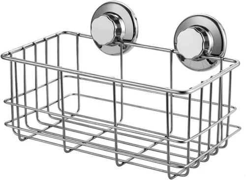 Miniatura 9 de SANNO Cesta de ducha con ventosa, cesta de baño profunda adhesiva, organizador de baño, cesta de almacenamiento de cocina para soporte de gel