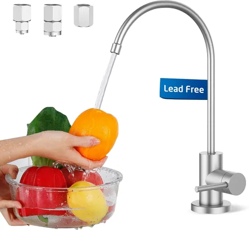 KES Grifo de agua de ósmosis inversa de acero inoxidable 18/8 sin plomo certificado por NSF para fregadero de cocina, grifo de filtro de agua que se