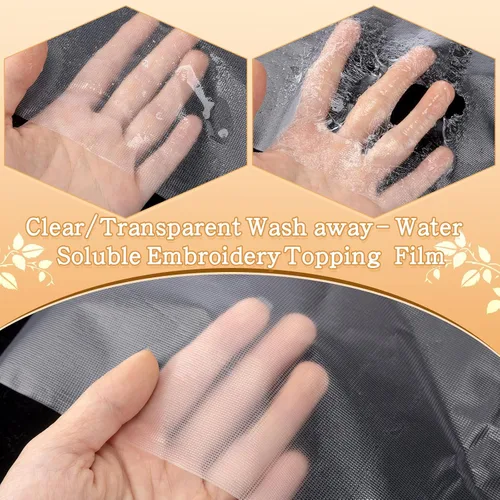 Miniatura 5 de Peryiter 1 rollo de 8.5 pulgadas x 100 yardas, estabilizador de bordado soluble en agua, estabilizador de película de cobertura de 25 μm