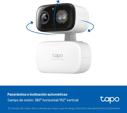 Miniatura 3 de Tapo Cámara de seguridad con cable 2K para interiores y exteriores, monitoreo de bebé, detección de llanto de personas y bebés, seguimiento de Blanco