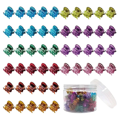Miniatura 7 de 50 pinzas para el cabello, pinzas multifunción de agarre fuerte para el cabello, color gelatina Color Jelly