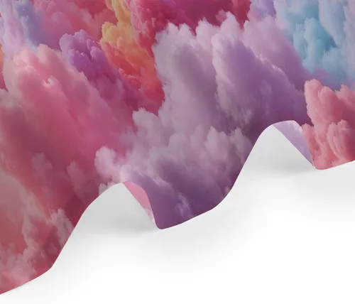 Miniatura 9 de LB Tapiz de nube rosa para colgar en la pared, cielo azul y fantasía, nube pastel, paisaje natural, tapiz de pared para dormitorio, arte de pared