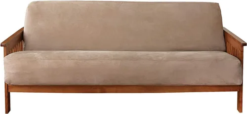 Miniatura 9 de SURE FIT funda para silla con alas y cojín en T de gamuza suave, de una pieza, ajuste relajado, poliéster, lavable a máquina, color chocolate