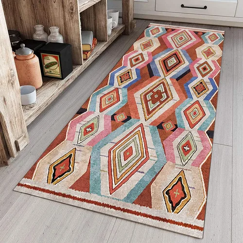 Miniatura 2 de Alfombra larga para pasillo, alfombra de interior y exterior, fácil de limpiar, antideslizante, tapete lavable de 23.6 in/31.5 in/39.4 in/47.2 in