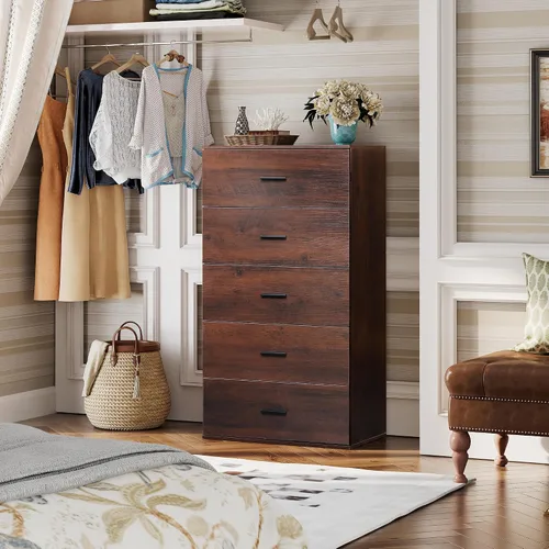 Miniatura 2 de WLIVE - Cómoda ancha de madera para dormitorio