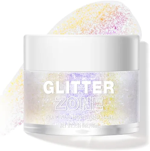 Miniatura 11 de LANGMANNI Gel holográfico con purpurina para el cuerpo, la cara, el cabello y los labios. Gel con purpurina que cambia de color bajo la luz. Vegano