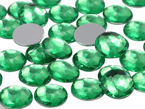Miniatura 20 de Joyas de diamantes de imitación acrílicos redondos con parte trasera plana de 0.709 in, adornos de gemas de plástico para cosplay, disfraces
