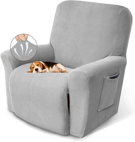 Miniatura 19 de KEKUOU Fundas para sillas reclinables, fundas elásticas para sofá reclinable de niño perezoso, 1 pieza, protector de muebles con parte inferior Azul