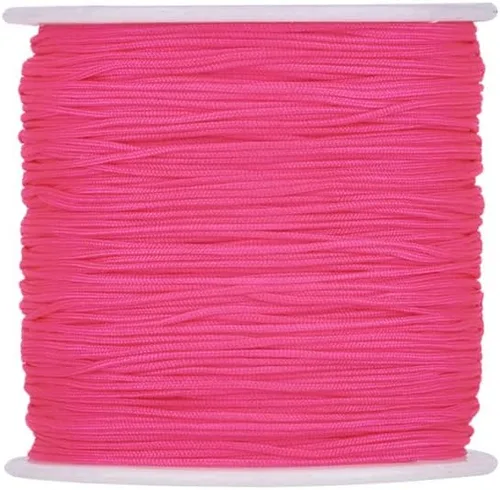 Miniatura 44 de Cordón de nailon trenzado de 150 yardas, cuerda roja de 0.020 in para pulsera, hilo de cuentas de nailon para collar Kumihimo, joyas, borlas
