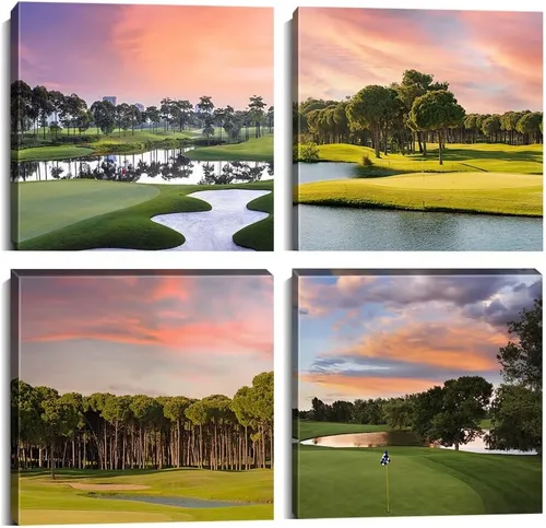 Miniatura 7 de Pankila Imágenes artísticas para pared de campo de golf, póster en lienzo impreso de golf de Estados Unidos, decoración de pared para sala de estar
