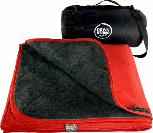 DOWN UNDER OUTDOORS Manta grande impermeable y resistente al viento, extra gruesa de 350 GSM, forro polar acolchado, o manta de estadio de sherpa