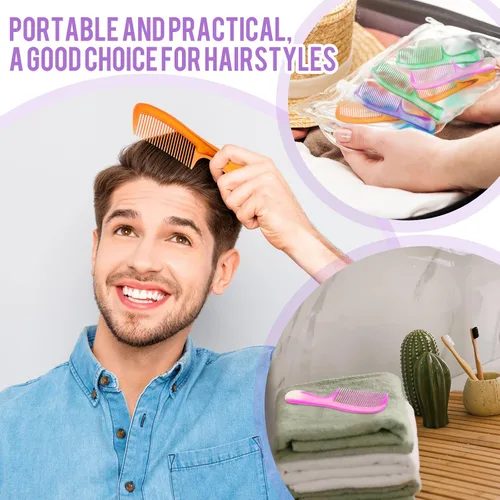 Miniatura 4 de Nuogo 100 peines coloridos para el cabello a granel para personas sin hogar, desechables, envueltos individualmente, suministros para cuidado