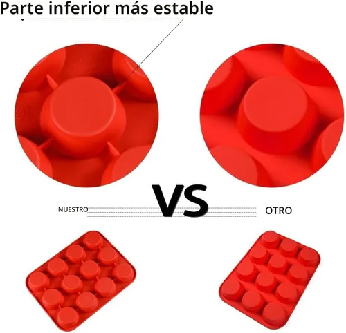 Miniatura 2 de CAKETIME Moldes de silicona para magdalenas para hornear, molde de tamaño regular para magdalenas, molde para hornear moldes de silicona