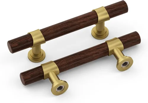 Miniatura 26 de Homdiy - Paquete de 10 tiradores de gabinete de 3–3/4 pulgadas de níquel cepillado y oro, manijas de gabinete plateadas, manijas de níquel cepillado