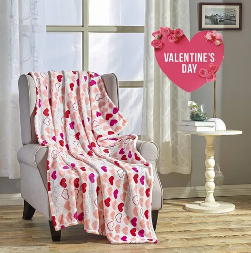 Miniatura 2 de Décor&More Amor Eterno Be Mine Love Collection - Manta ultraafelpada para el día de San Valentín (50 x 60 pulgadas) - Be Mine Respaldo Sherpa - Be