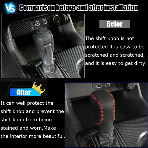Miniatura 3 de Accesorios interiores personalizados para Honda HR-V 2023 2024, cubierta de cuero para palanca de cambios automática, funda de palanca de cambios