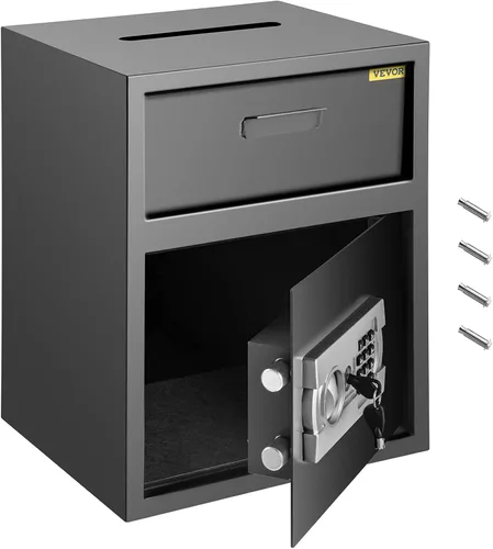 VEVOR Caja Fuerte de Depósito Digital 1.7 Pies Cúbicos Hecha de Acero al Carbono Cerradura Electrónica de Código Caja Fuerte de Depósito con Ranura