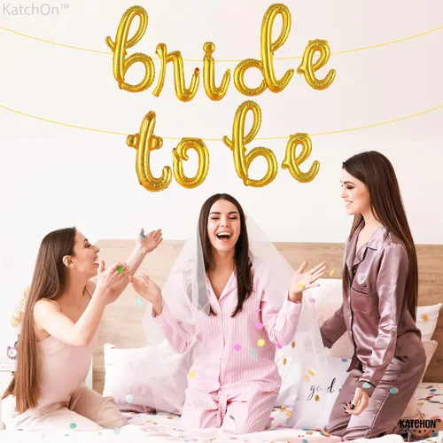 Miniatura 3 de KatchOn, Globos dorados con texto en inglés "Bride To Be", 16 pulgadas, globos de despedida de soltera para decoraciones de despedida de soltera, Oro