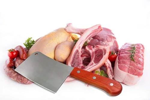 Miniatura 4 de Cuchillo profesional para carne, picador de acero inoxidable con mango de madera natural, cuchillo de carnicero profesional de alta resistencia