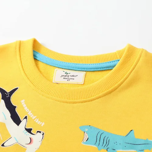 Miniatura 4 de Sudaderas de algodón con cuello redondo para niños pequeños, camisetas de manga larga con diseño de dinosaurio, camisetas 2-8T
