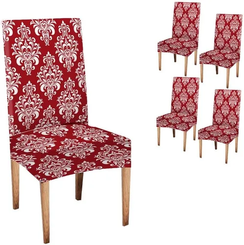 Miniatura 51 de CAPSCEOLL Juego de 4 fundas elásticas para sillas Parsons de color marrón y gris, universales, extraíbles y lavables, fundas de asiento protectoras