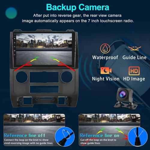 Miniatura 5 de 2G+64G Android 13 Estéreo de coche con Apple Carplay Android Auto para 2008-2012 Ford Escape Mazda Tribute 9 pulgadas pantalla táctil Radio de coche