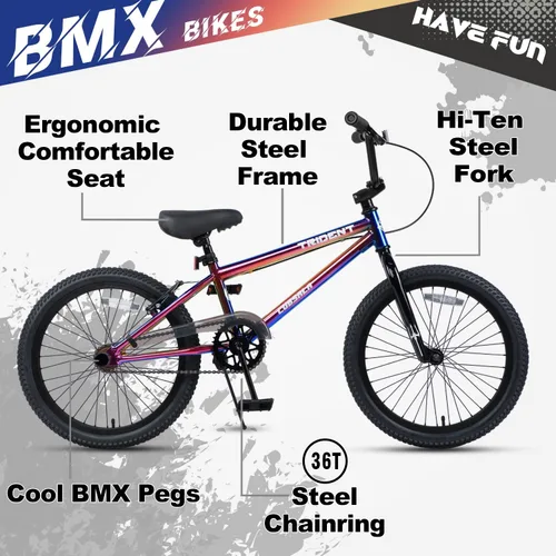 Miniatura 2 de cubsala Bicicleta de carreras BMX de 20, 24 y 26 pulgadas, bicicletas Trident de nivel principiante a avanzado con 2 clavijas, varios
