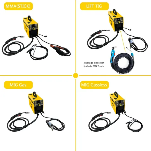 Miniatura 6 de Soldador MIG, soldador multiproceso sin gas de doble voltaje de 110/220 V, alambre sólido 4 en 1/flujo MIG/Stick ARC/Lift TIG, IGBT Inverter