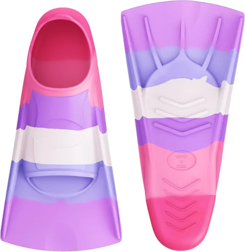 Miniatura 30 de Gintenco Aletas de Natación, Aletas de Entrenamiento de Natación para Niños para Natación de Vueltas, Aletas de Tamaño de Viaje con Bolsa de Malla