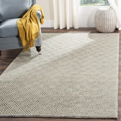 Miniatura 19 de SAFAVIEH Colección Natura - Alfombra decorativa de 2 x 3 pies, azul, lana hecha a mano, ideal para áreas de alto tráfico en entrada, sala de estar