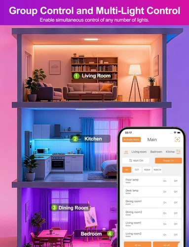 Miniatura 9 de ILC Bombillas inteligentes Alexa de 10 W (equivalente a 70 W) compatibles con dispositivo Echo requerido por Alexa, 900 lúmenes, color blanco cálido